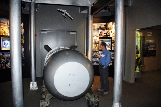 An actual, but now inert, hydrogen bomb, at the host facility, the National Atomic Testing Museum.